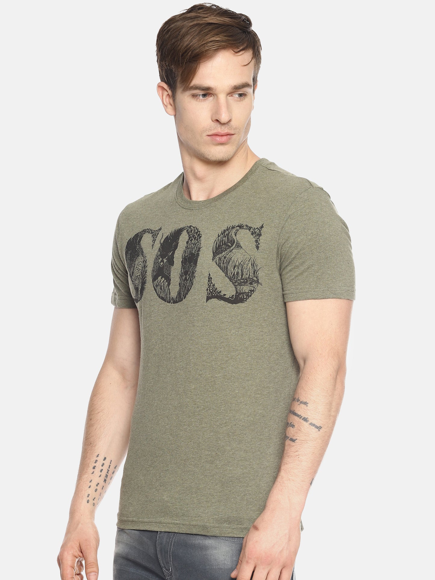 Wolfpack Men Save Our Souls Green Printed T-Shirt Wolfpack
