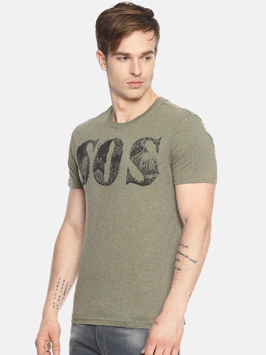 Wolfpack Men Save Our Souls Green Printed T-Shirt Wolfpack