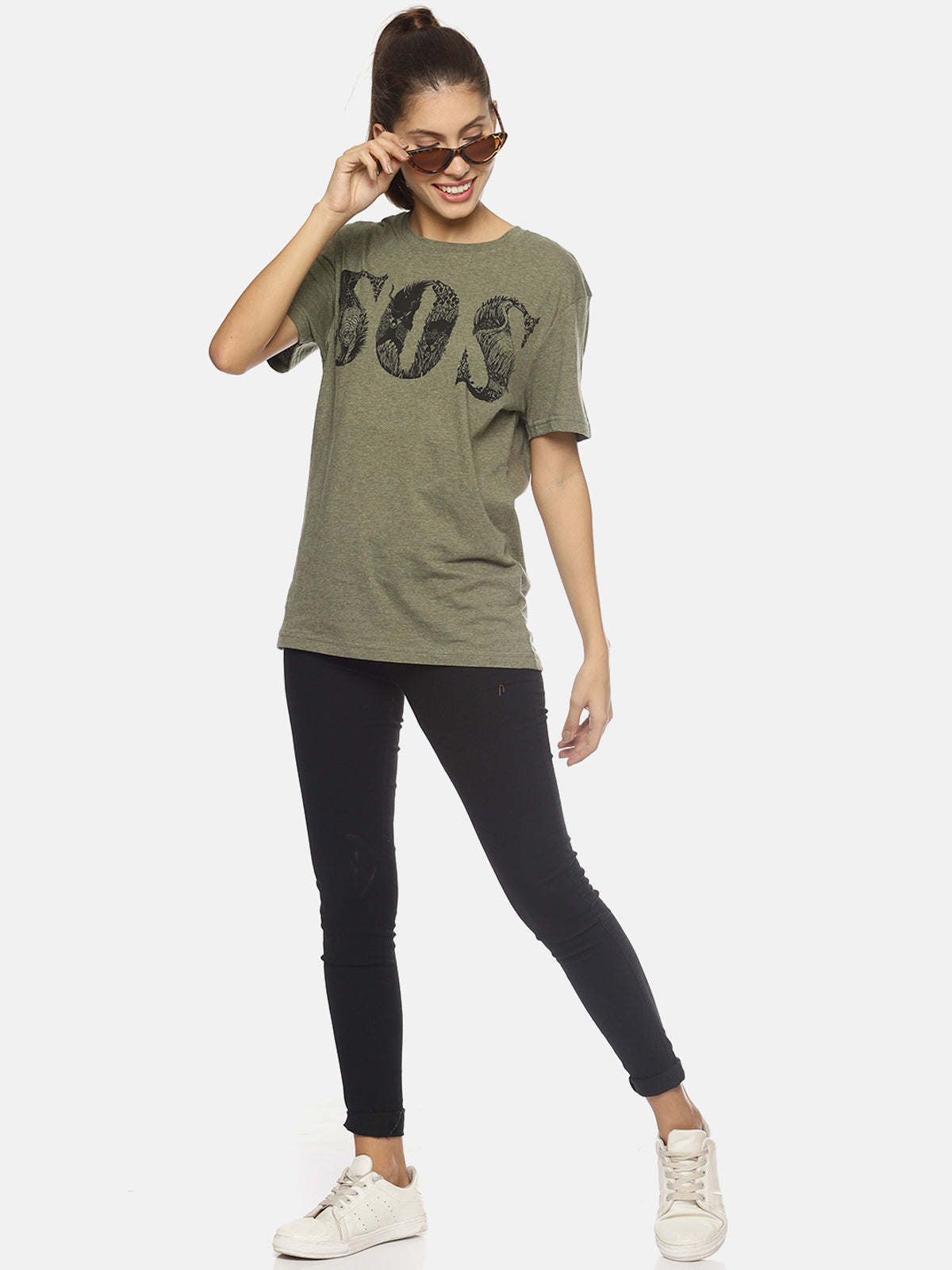 Wolfpack Women Light Green Printed T-Shirt Wolfpack