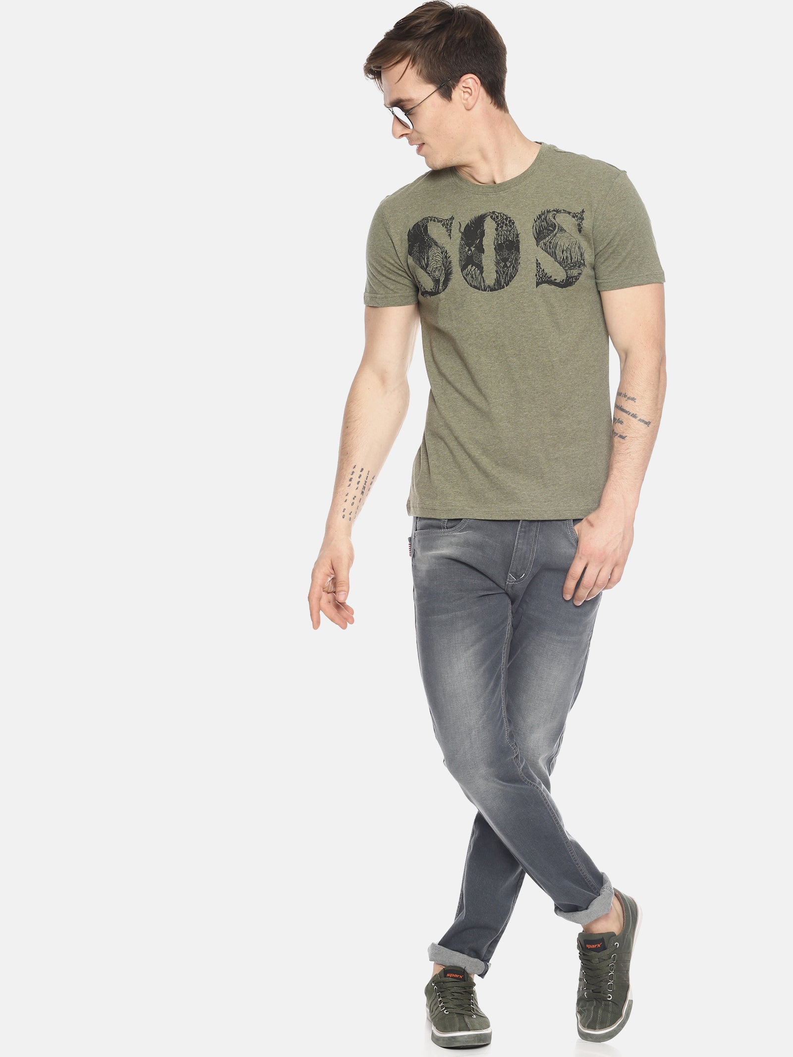 Wolfpack Men Save Our Souls Green Printed T-Shirt Wolfpack