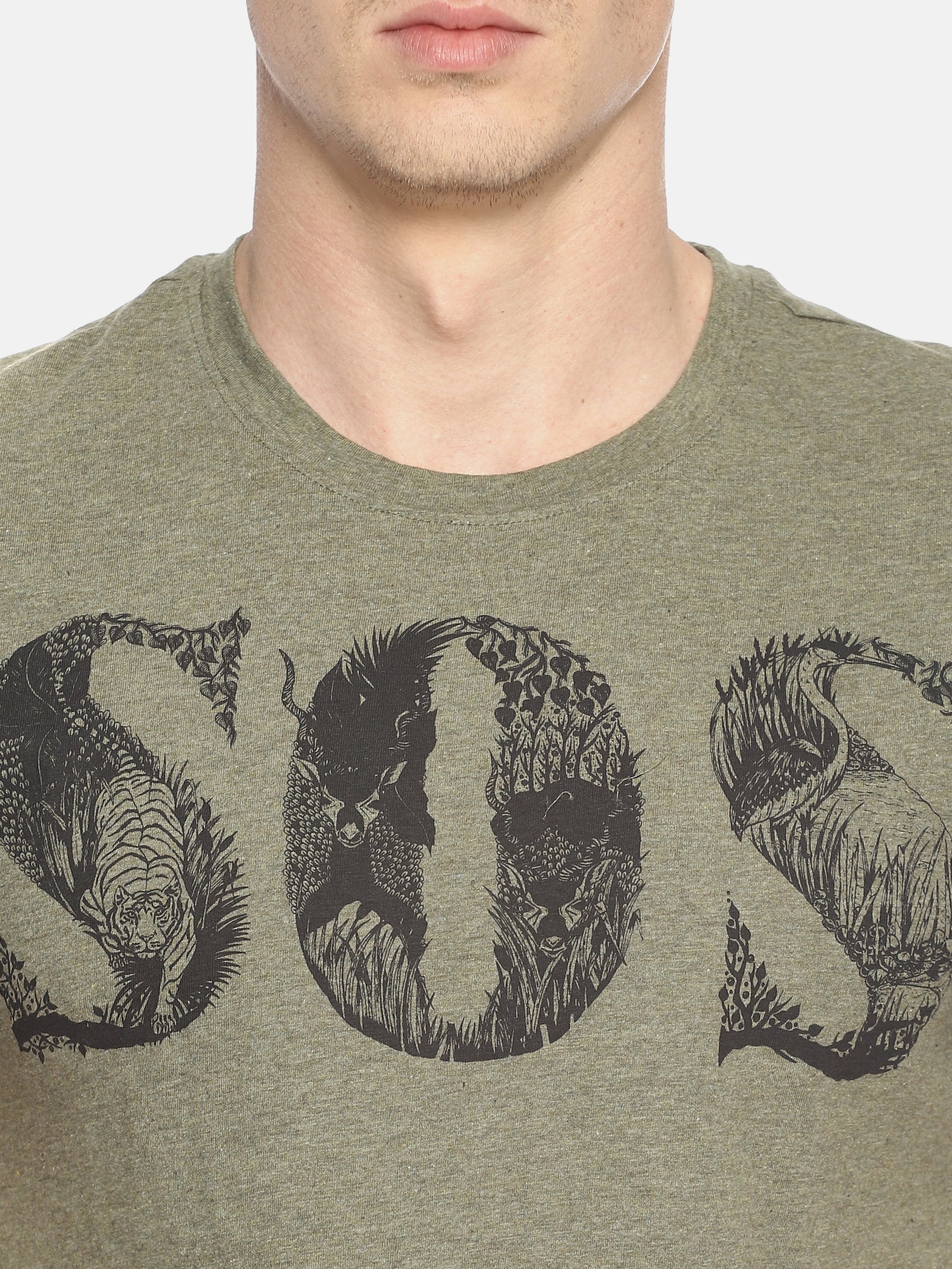Wolfpack Men Save Our Souls Green Printed T-Shirt Wolfpack