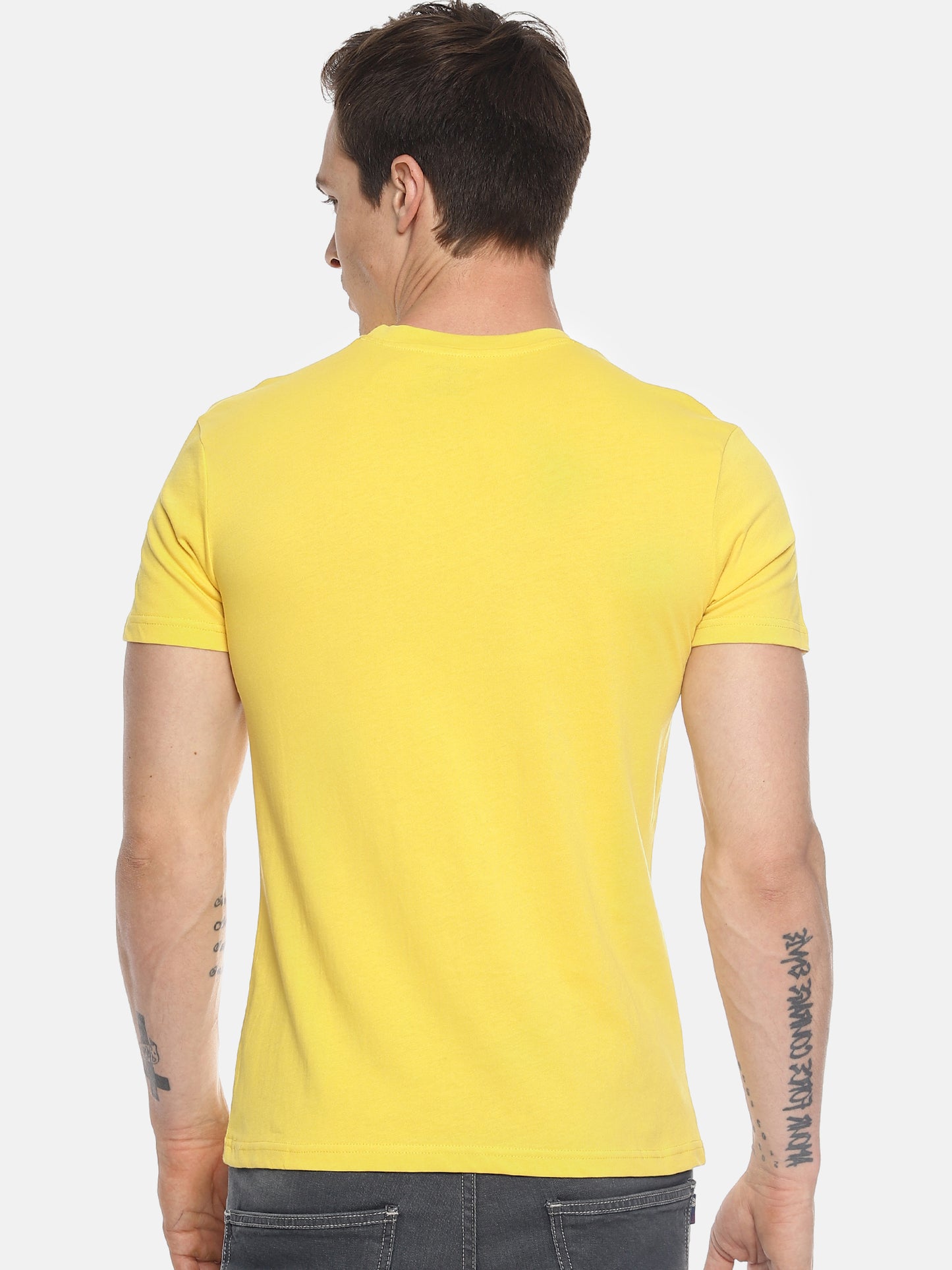 Wolfpack Men Yellow Printed T-Shirt Wolfpack