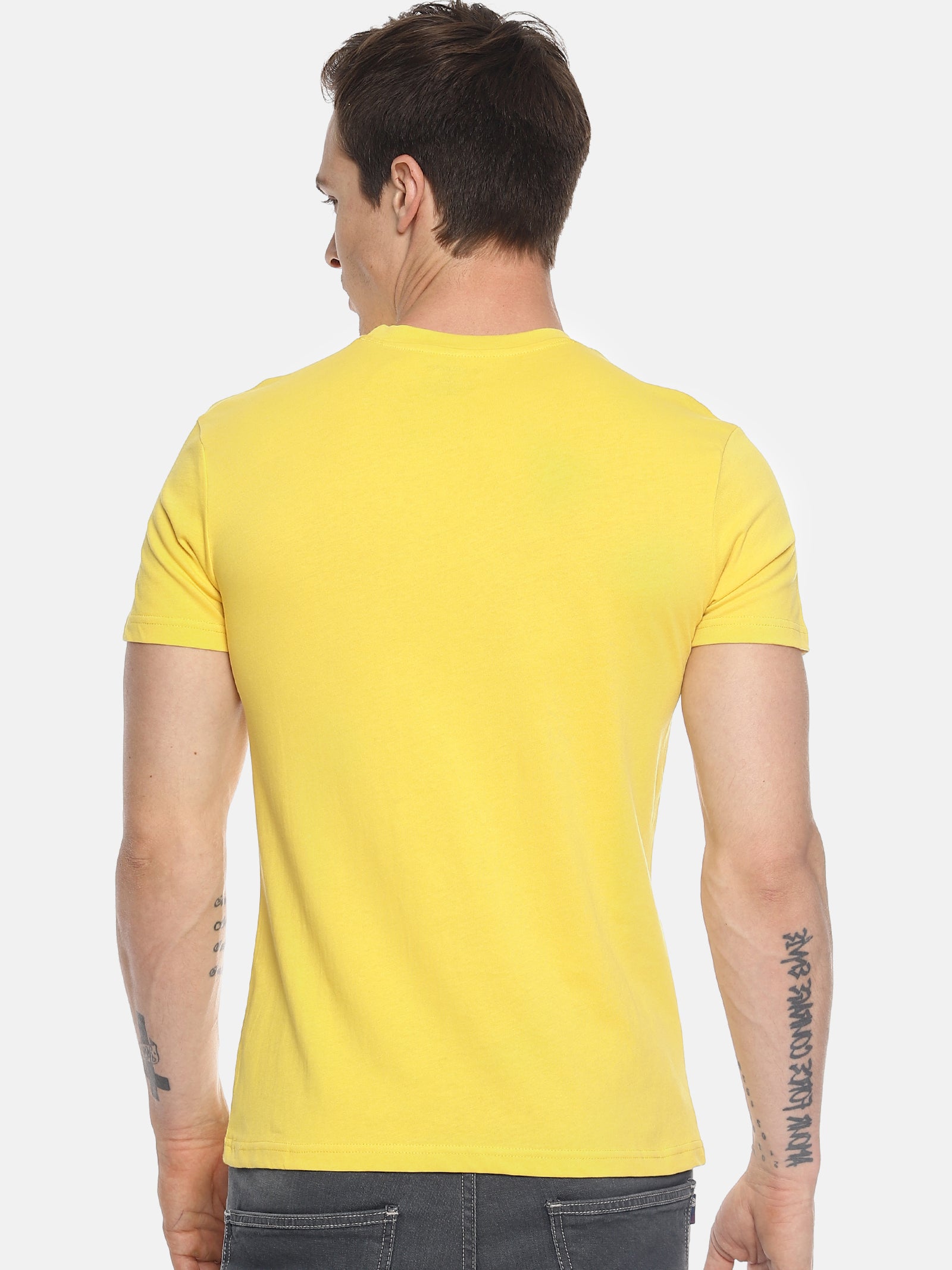 Wolfpack Men Yellow Printed T-Shirt Wolfpack