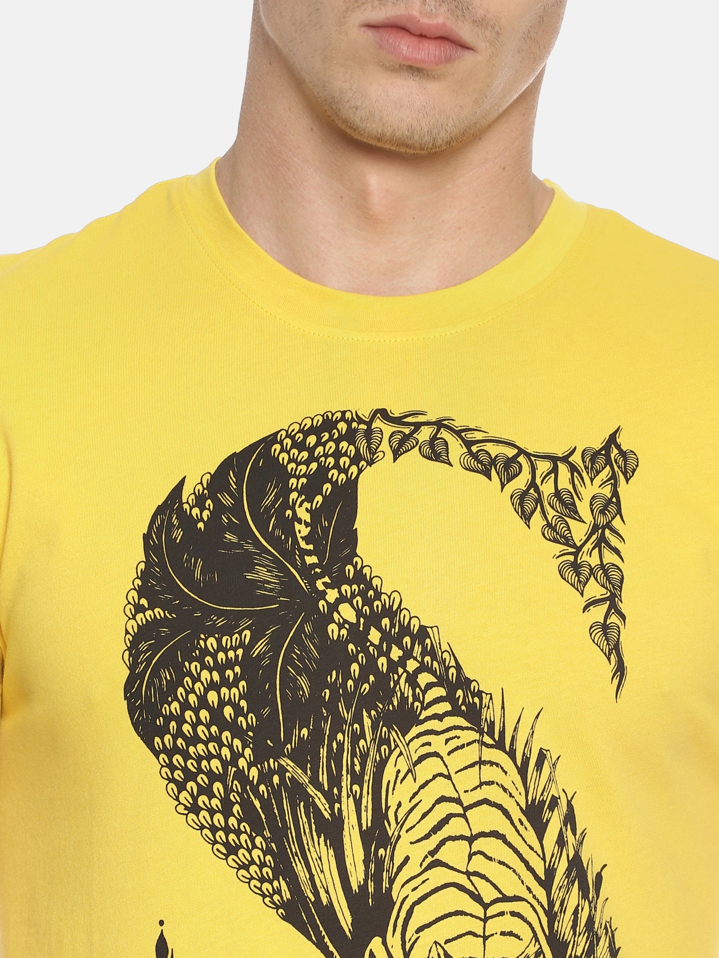 Wolfpack Men Yellow Printed T-Shirt Wolfpack