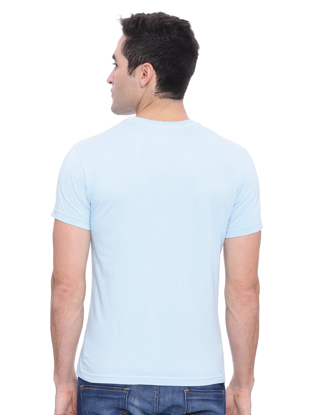 Wolfpack Men Light Blue Printed T-Shirt Wolfpack
