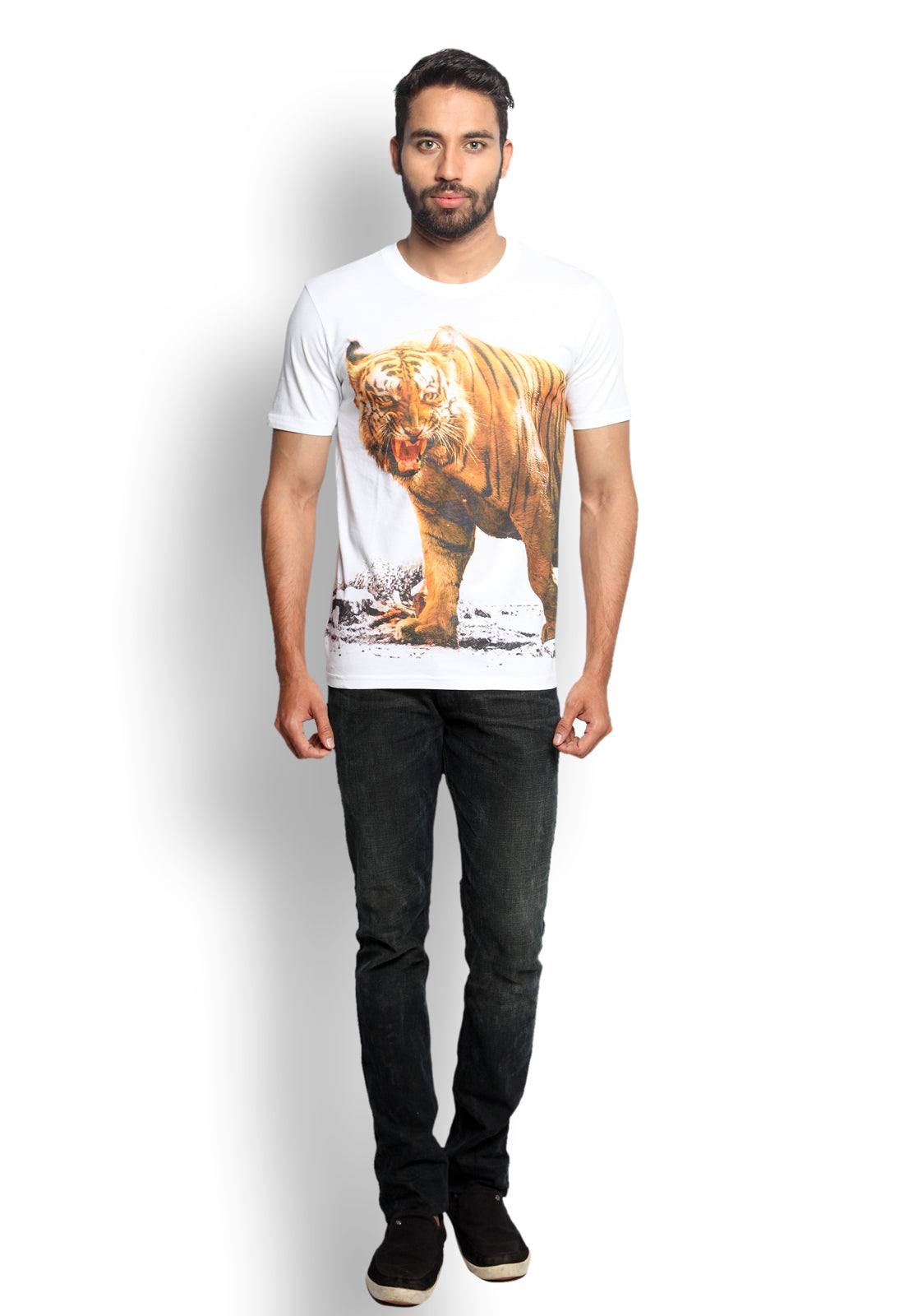 Wolfpack Men White Printed T-shirt Wolfpack