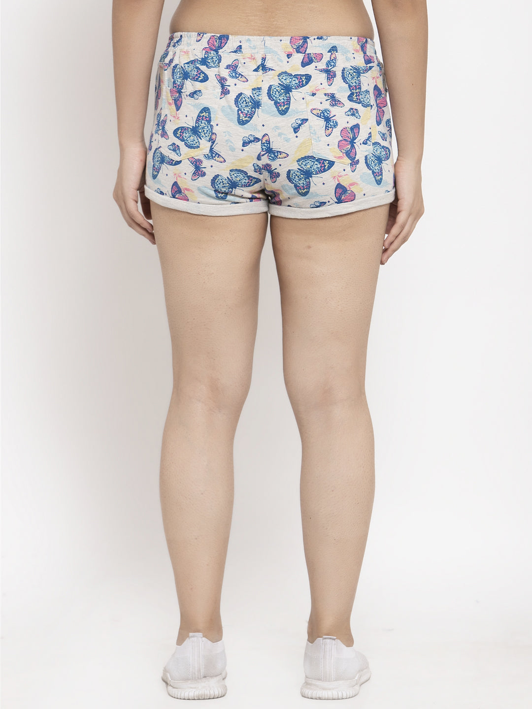 Wolfpack Women Butterfly Print Blue Grey Shorts Wolfpack