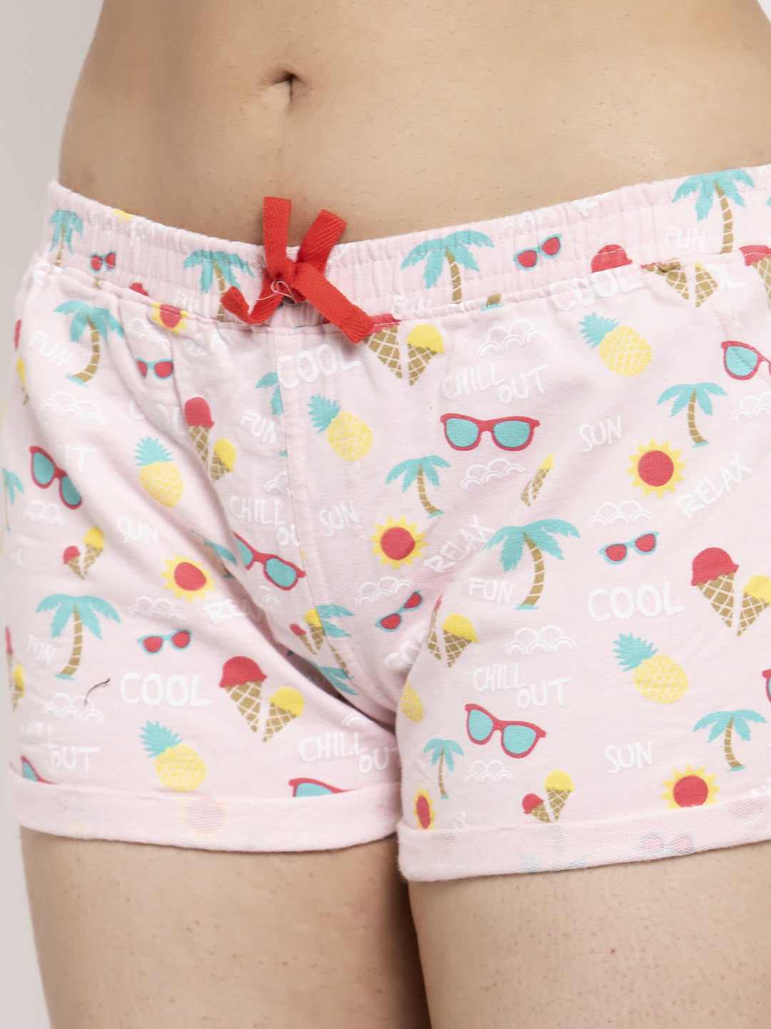 Wolfpack Women Pink Printed Shorts Wolfpack