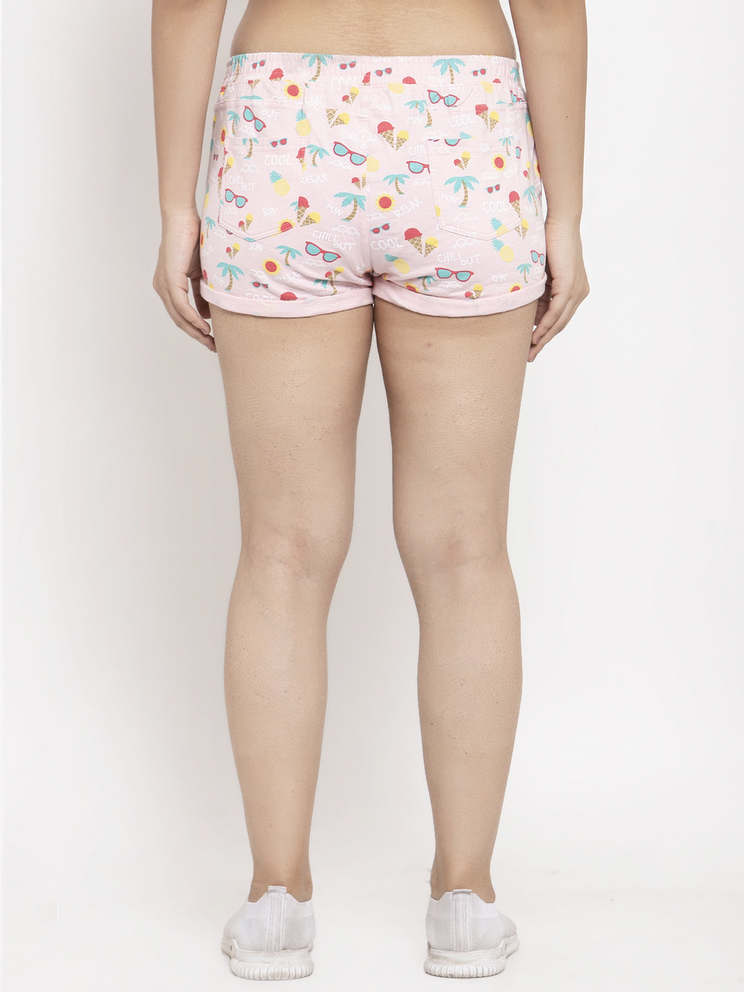 Wolfpack Women Pink Printed Shorts Wolfpack