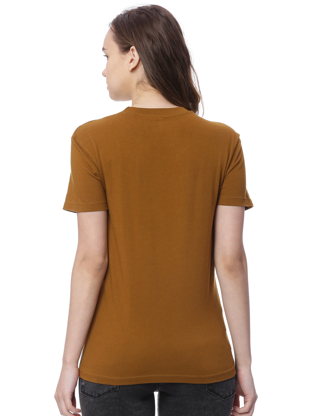 Wolfpack Women Single Step Brown Printed T-Shirt Wolfpack