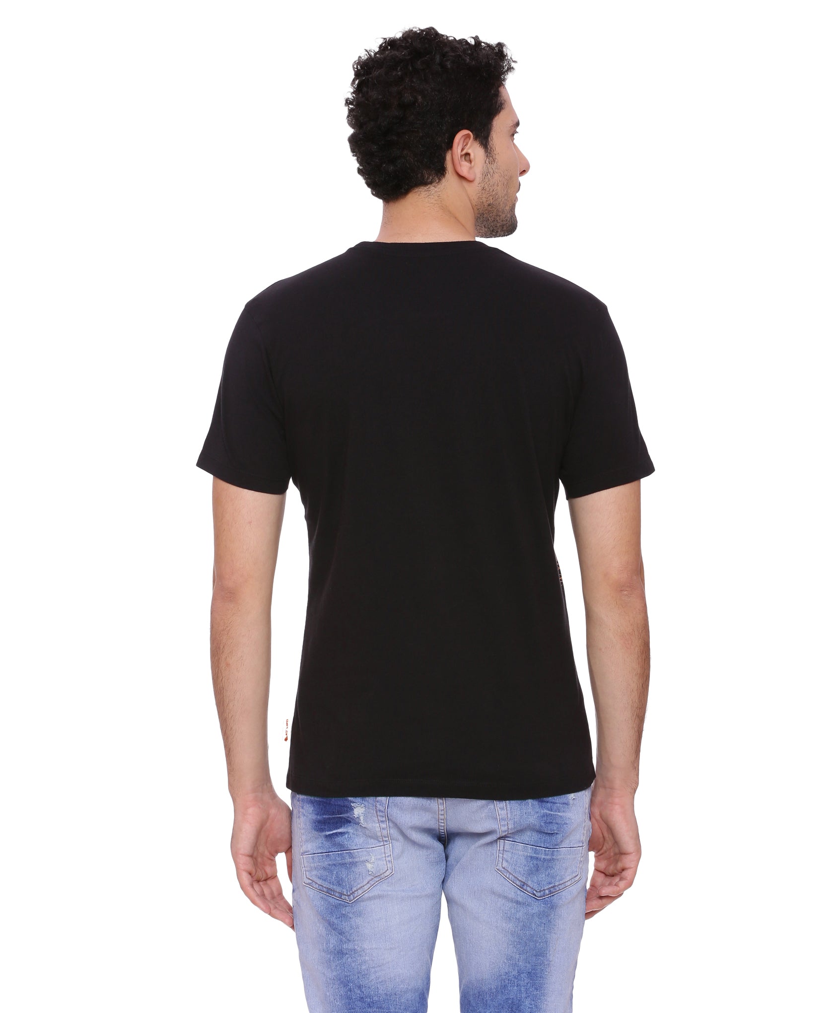Wolfpack Men Single Step Black Printed T-Shirt Wolfpack