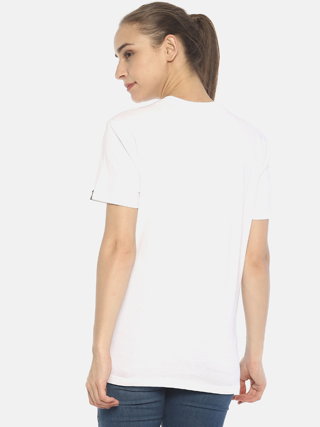 Wolfpack Women White Single Step Printed T-Shirt Wolfpack
