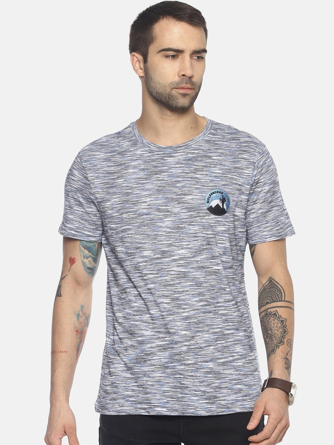 Wolfpack Men Blue Space Dyed T-Shirt Wolfpack