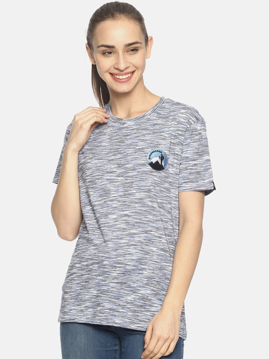 Wolfpack Blue Space Dyed Women T-Shirt Wolfpack