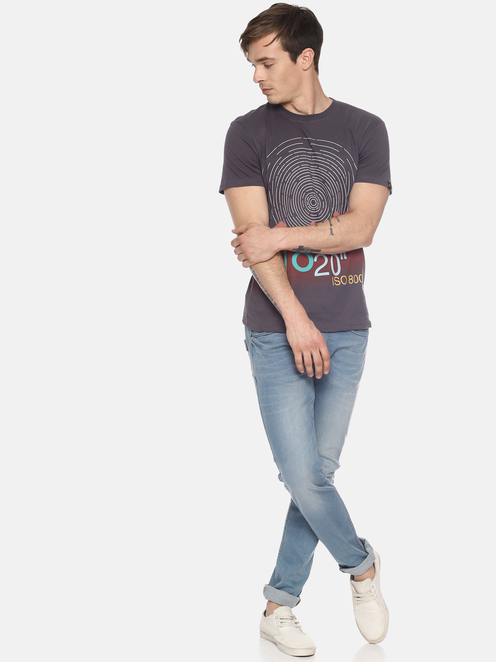 Wolfpack Men Dark Grey Printed T-Shirt Wolfpack