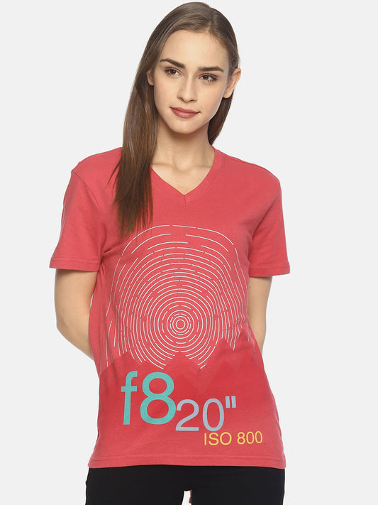 Wolfpack Women Dark Pink Printed T-Shirt Wolfpack