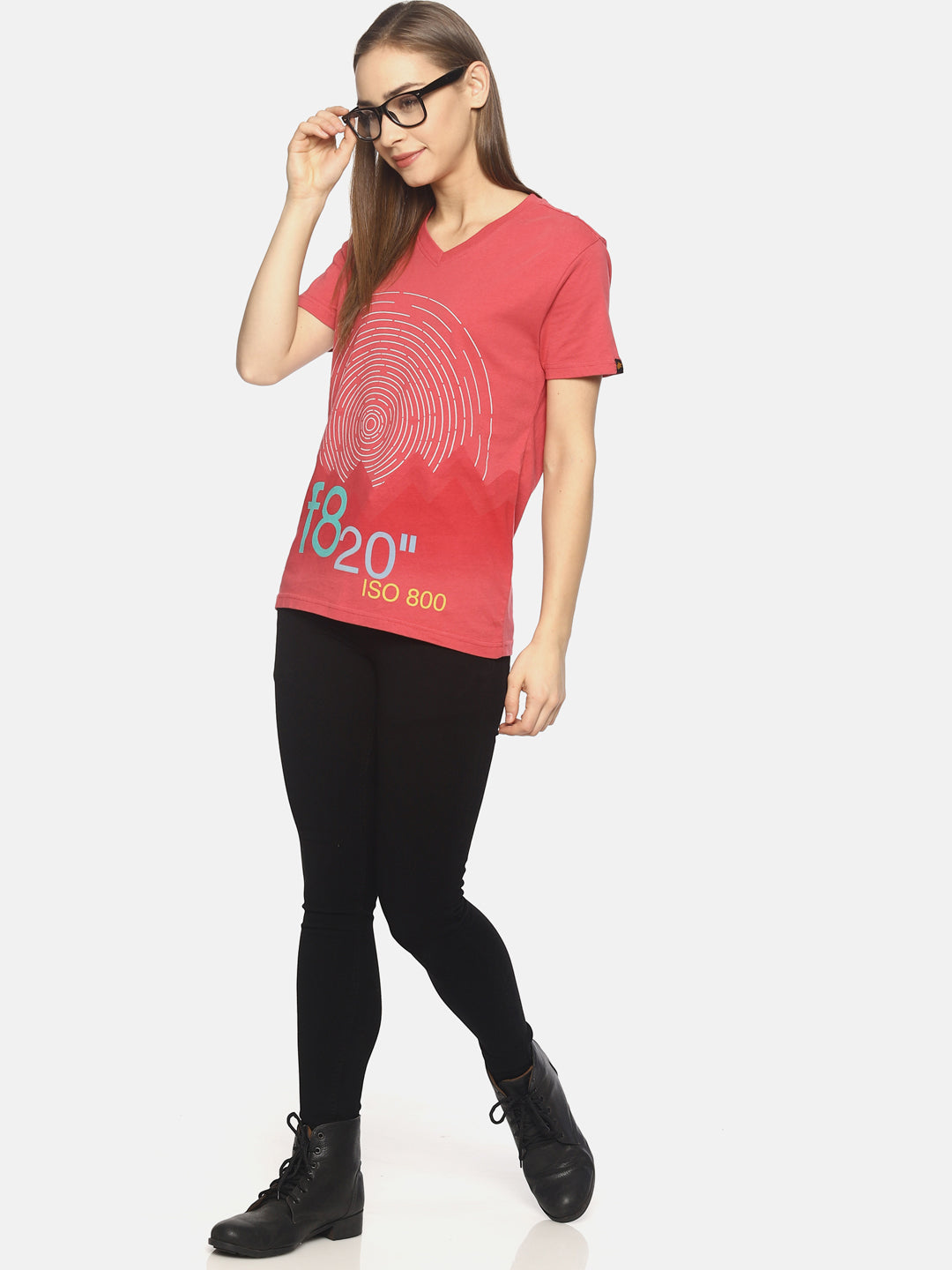 Wolfpack Women Dark Pink Printed T-Shirt Wolfpack