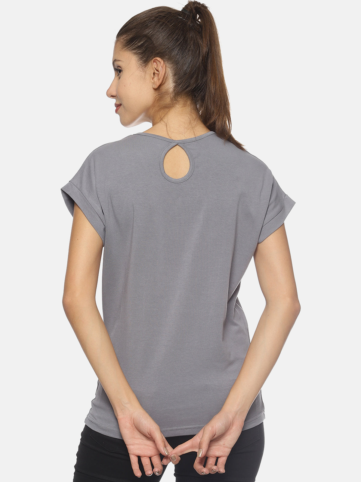 Wolfpack Women Light Grey Printed T-Shirt Wolfpack