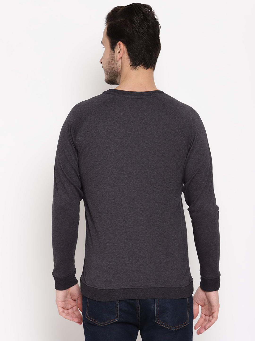 Wolfpack Men Explorer Black Solid Sweatshirt