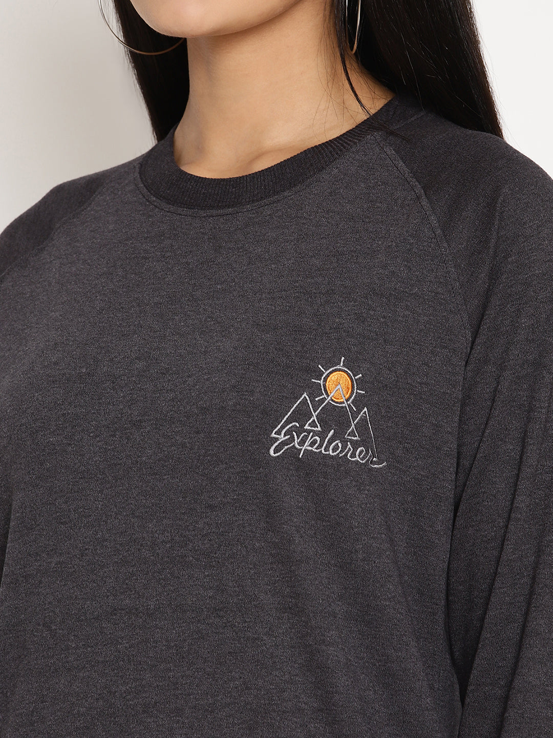 Women Explorer Black Solid Sweatshirt Wolfpack