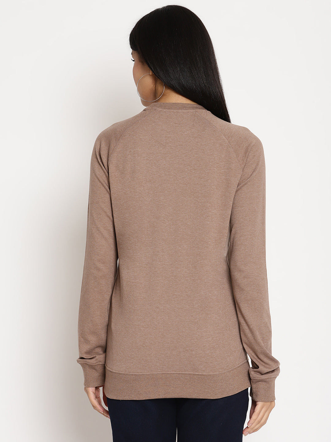 Women Explorer Brown Solid Sweatshirt Wolfpack