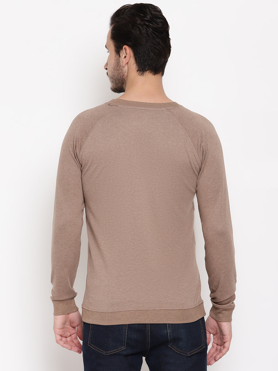 Wolfpack Men Explorer Brown Solid Sweatshirt Wolfpack