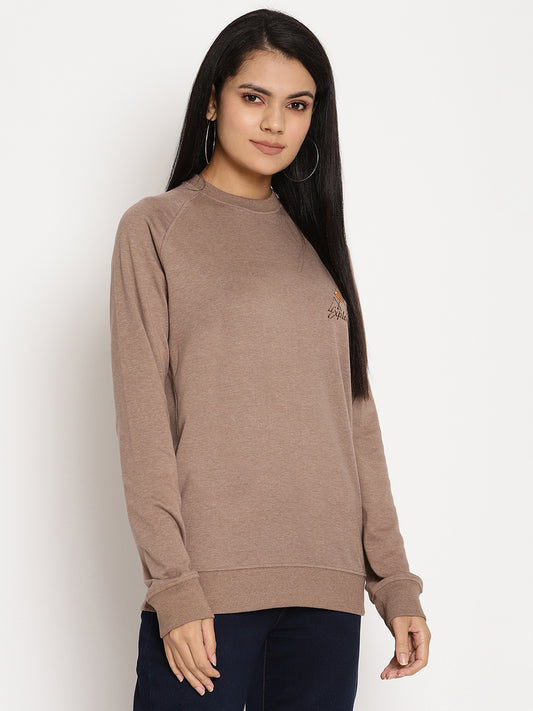 Women Explorer Brown Solid Sweatshirt Wolfpack