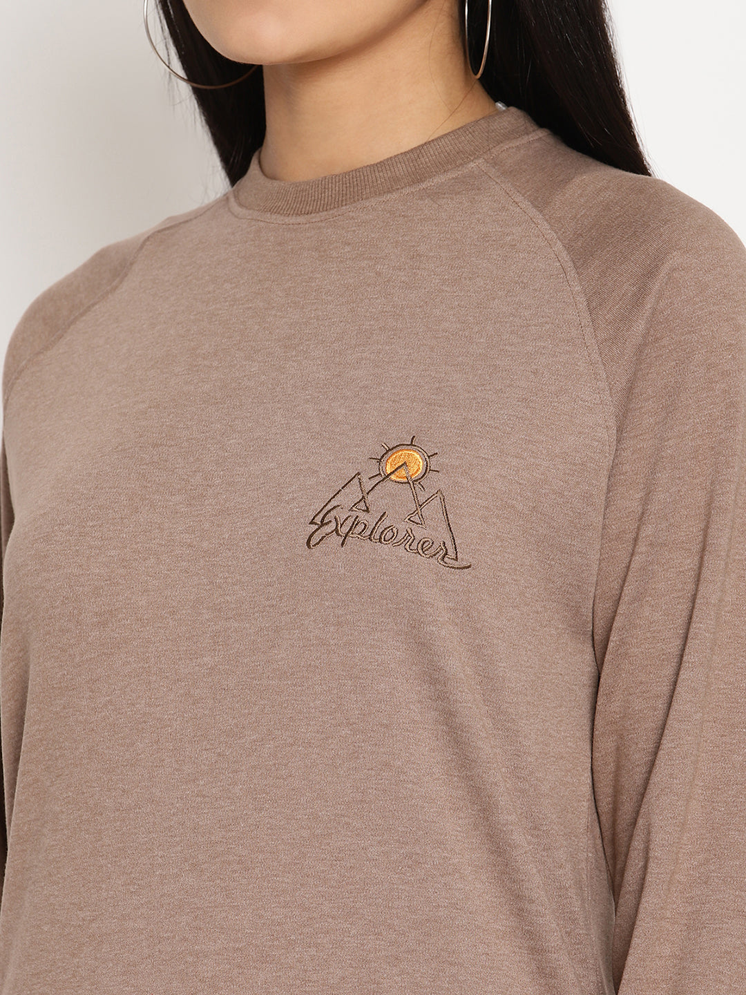 Women Explorer Brown Solid Sweatshirt Wolfpack