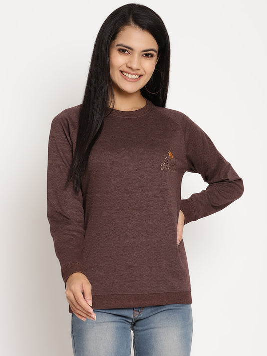 Women Explorer Burgundy Solid Sweatshirt Wolfpack