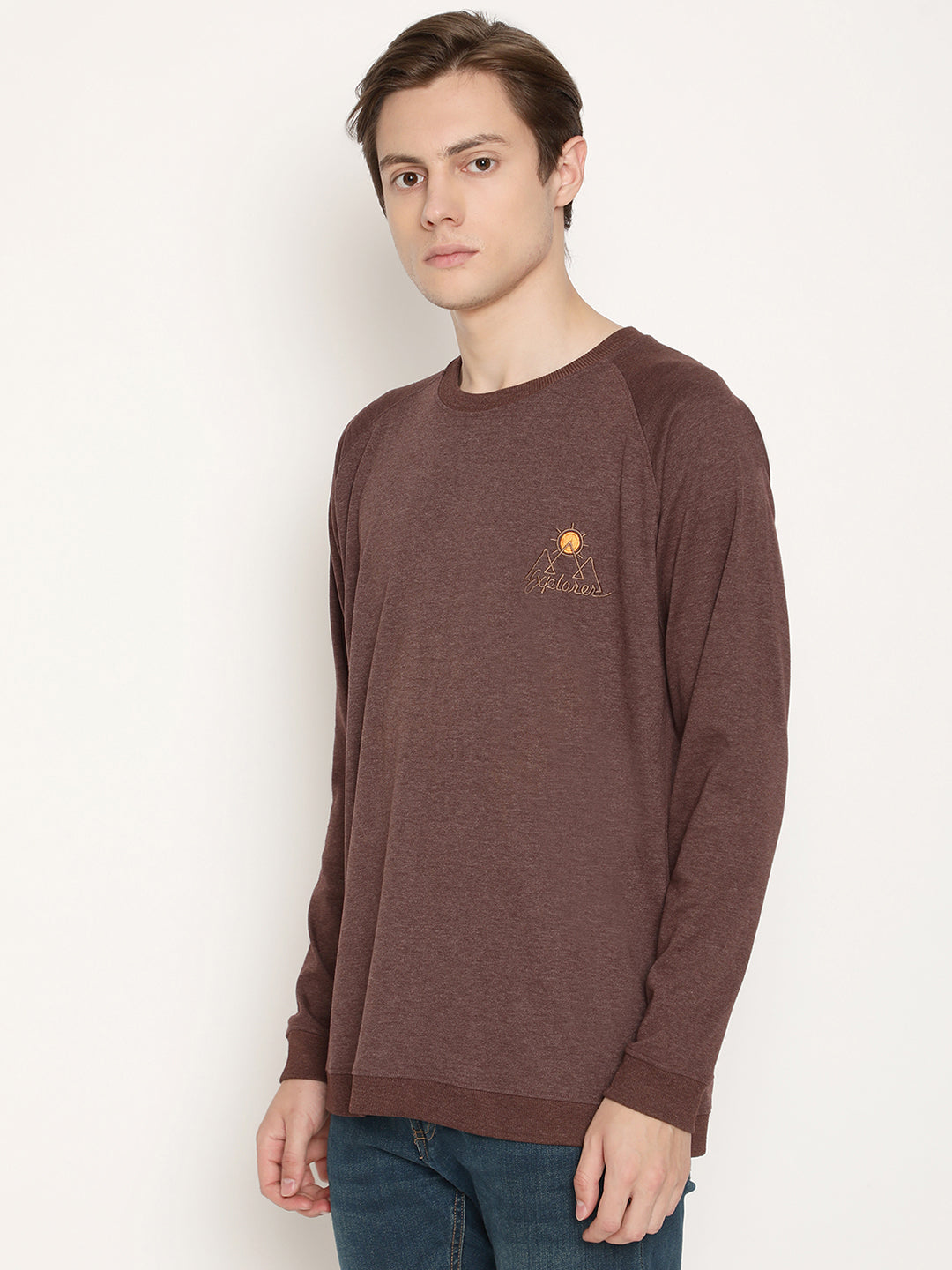 Wolfpack Men Explorer Burgundy Solid Sweatshirt