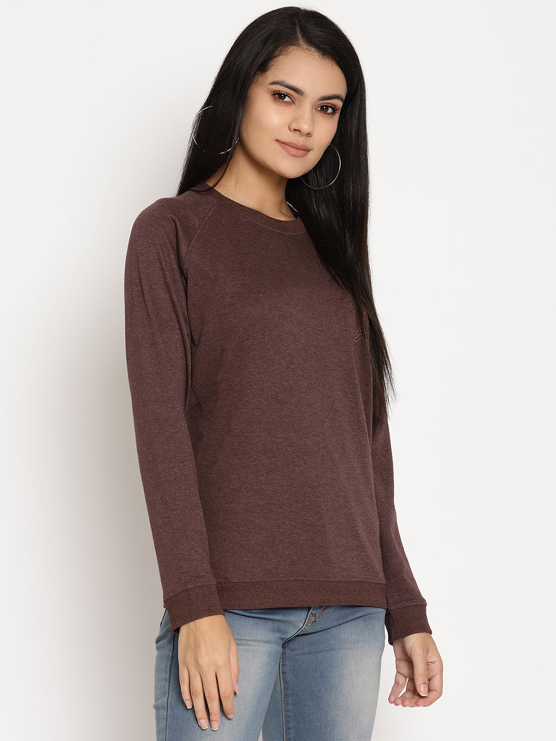 Women Explorer Burgundy Solid Sweatshirt Wolfpack