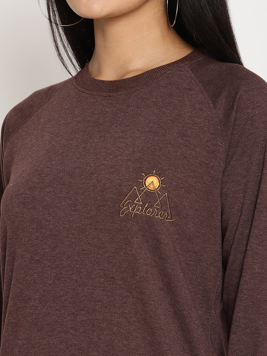 Women Explorer Burgundy Solid Sweatshirt Wolfpack
