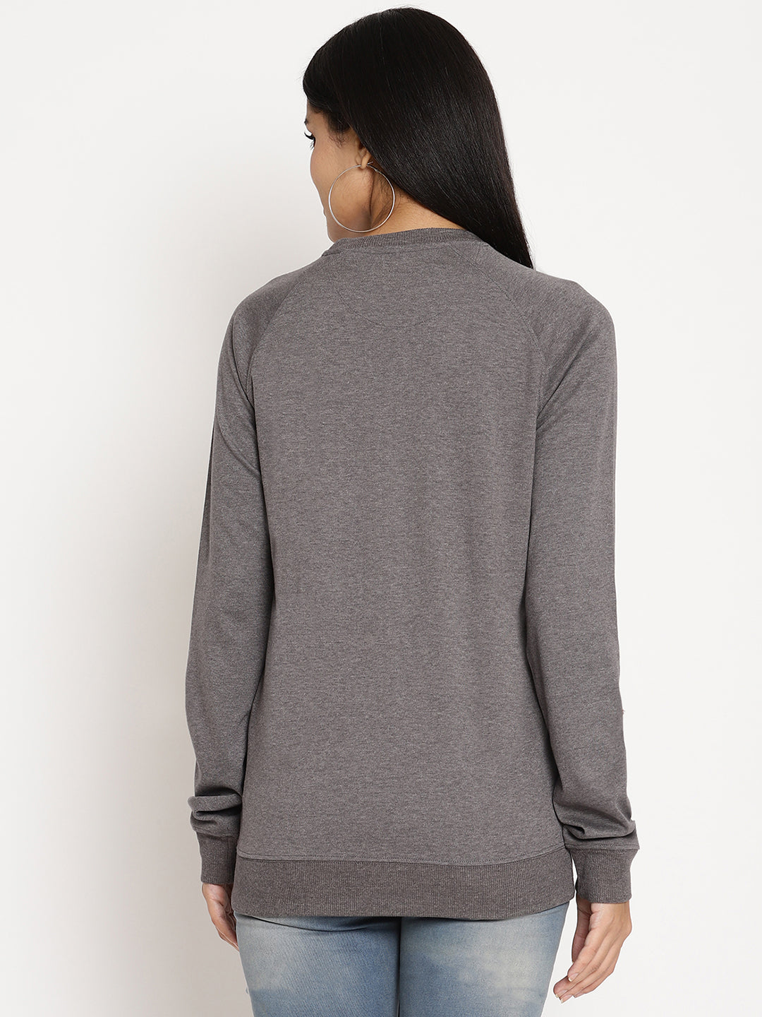 Women Explorer Grey Solid Sweatshirt Wolfpack
