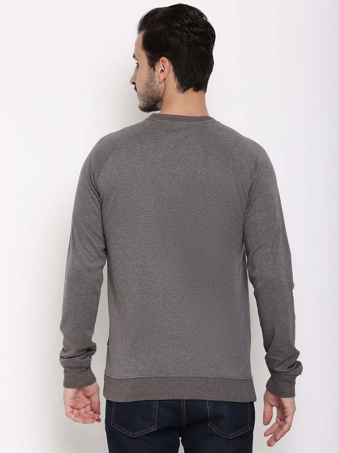 Wolfpack Men Explorer Grey Solid Sweatshirt Wolfpack
