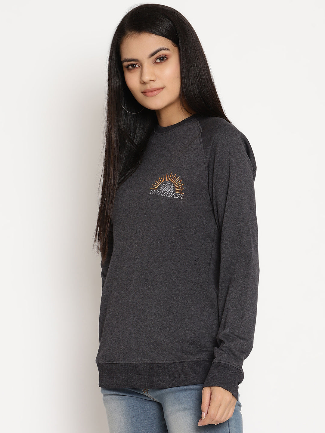Women Wanderer Black Solid Sweatshirt Wolfpack