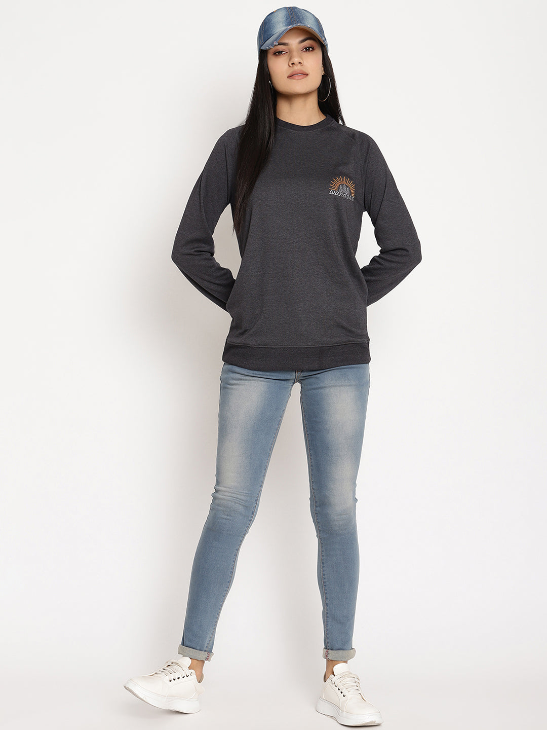 Women Wanderer Black Solid Sweatshirt Wolfpack