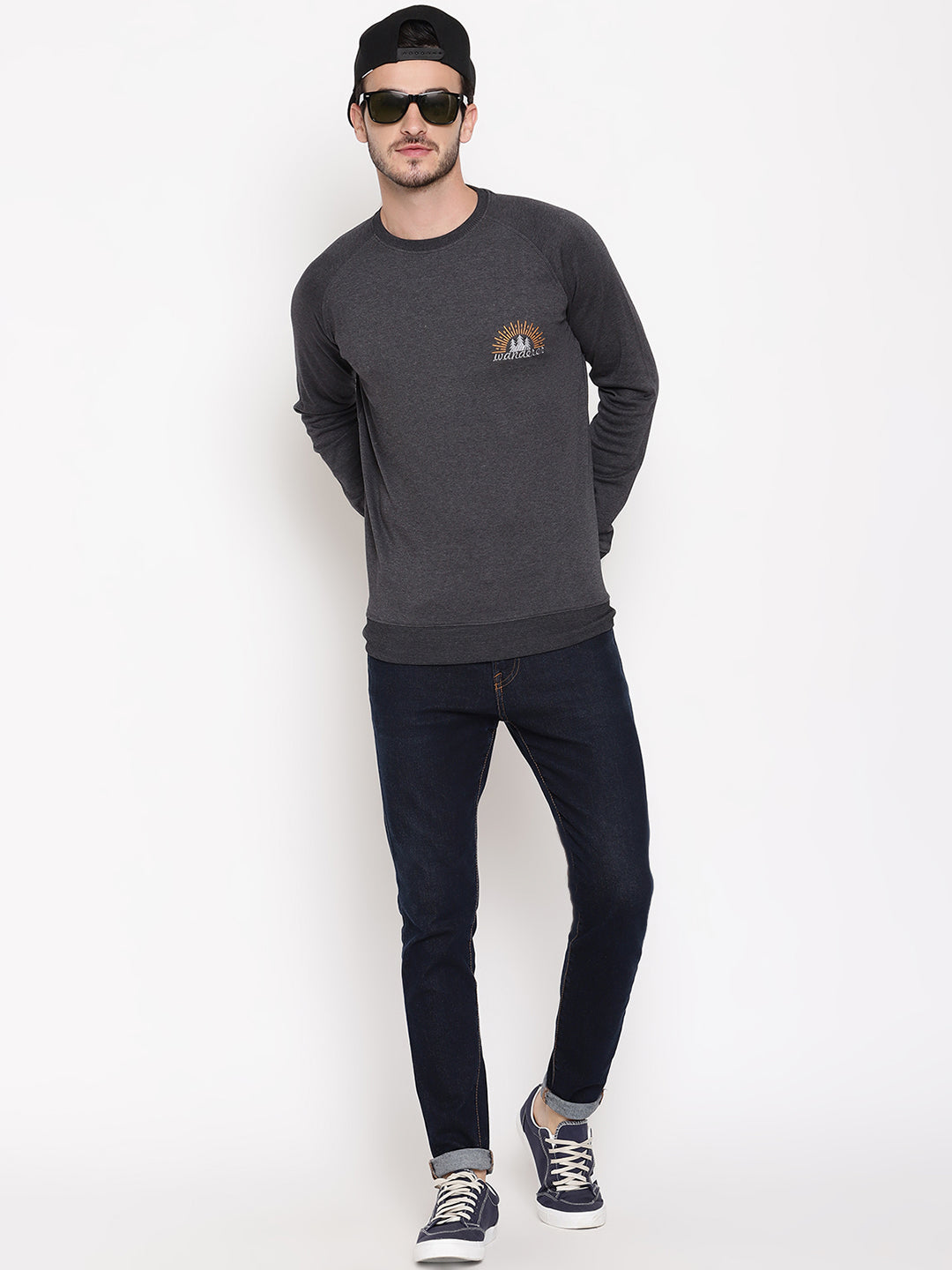 Wolfpack Men Wanderer Black Solid Sweatshirt Wolfpack