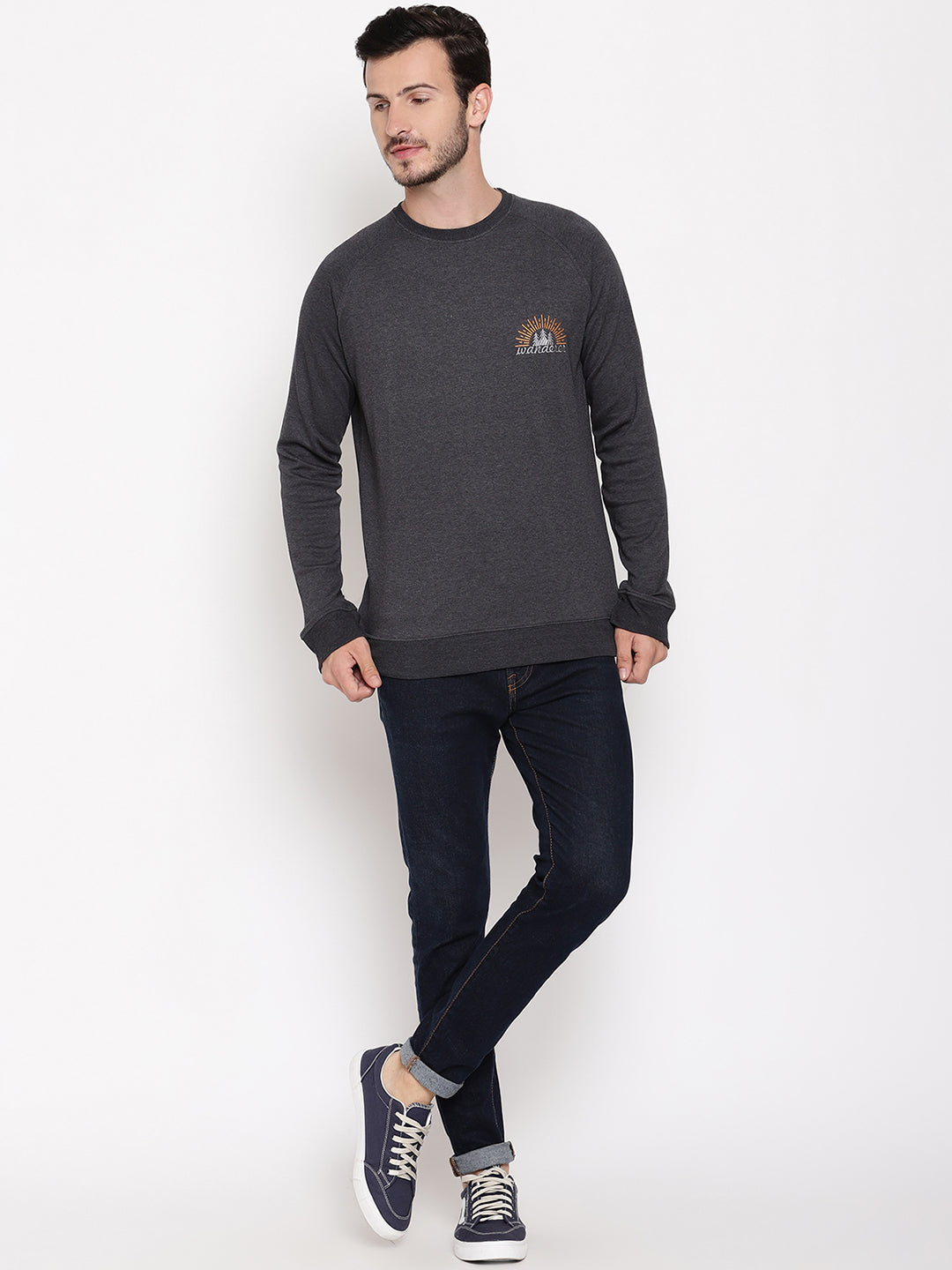 Wolfpack Men Wanderer Black Solid Sweatshirt Wolfpack