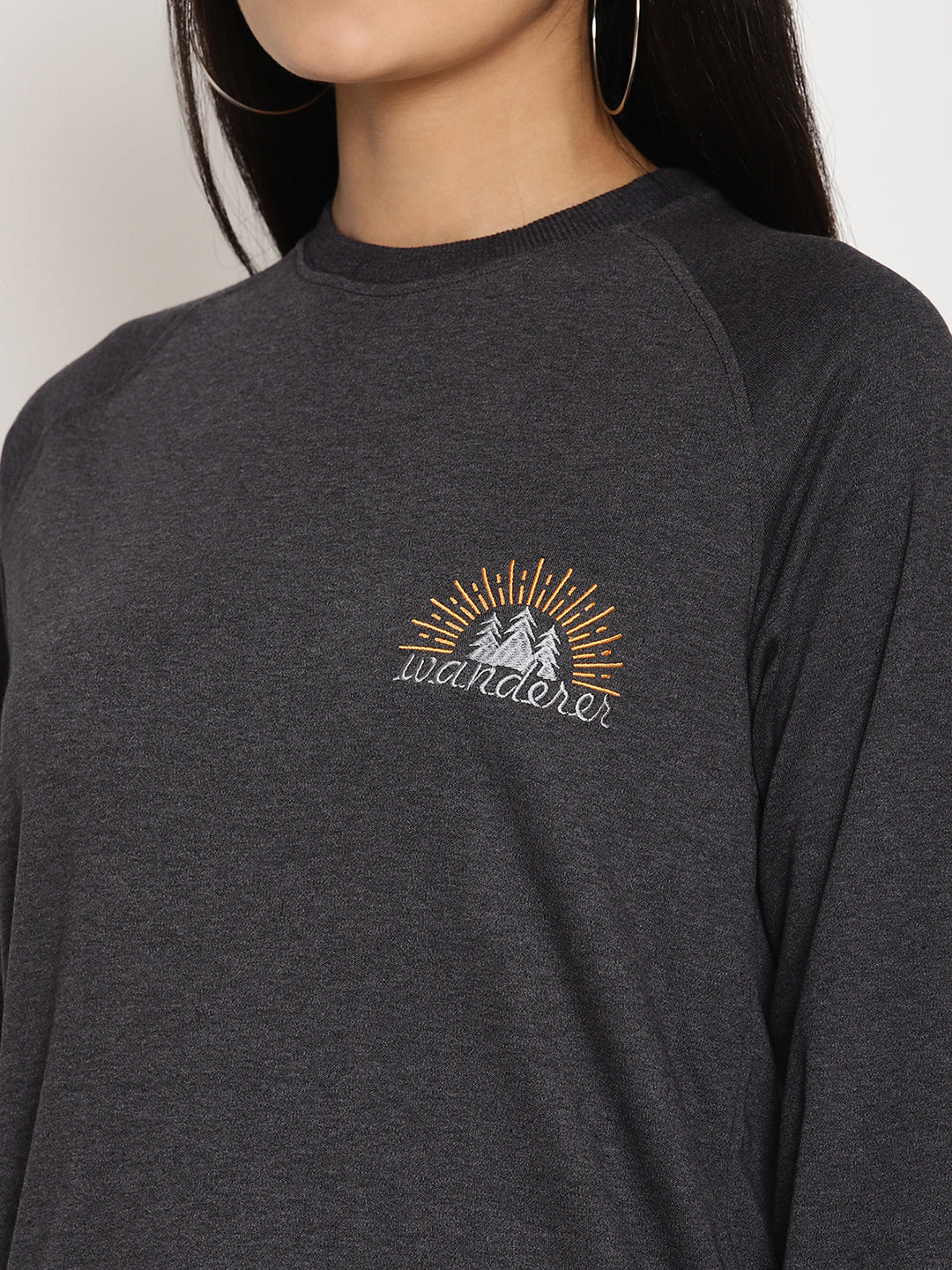 Women Wanderer Black Solid Sweatshirt Wolfpack