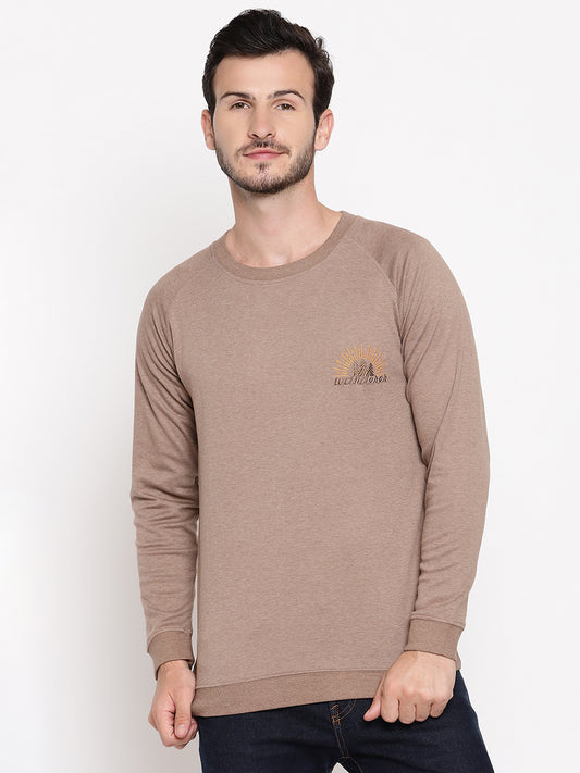 Wolfpack Men Wanderer Brown Solid Sweatshirt Wolfpack