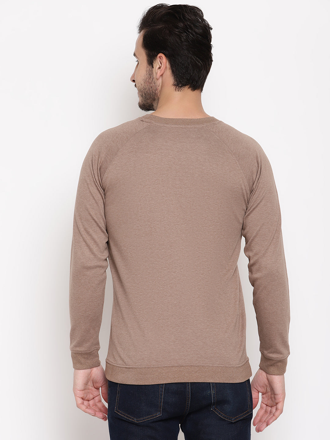 Wolfpack Men Wanderer Brown Solid Sweatshirt Wolfpack