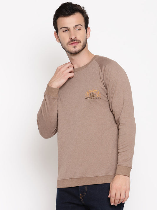 Wolfpack Men Wanderer Brown Solid Sweatshirt Wolfpack