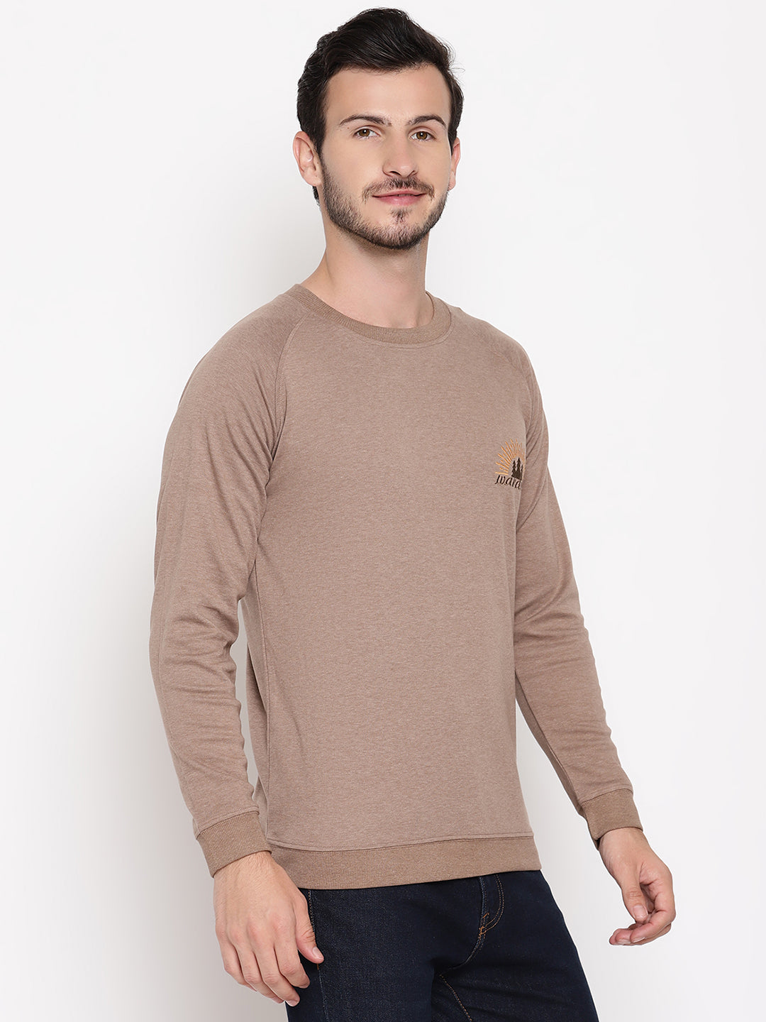 Wolfpack Men Wanderer Brown Solid Sweatshirt Wolfpack