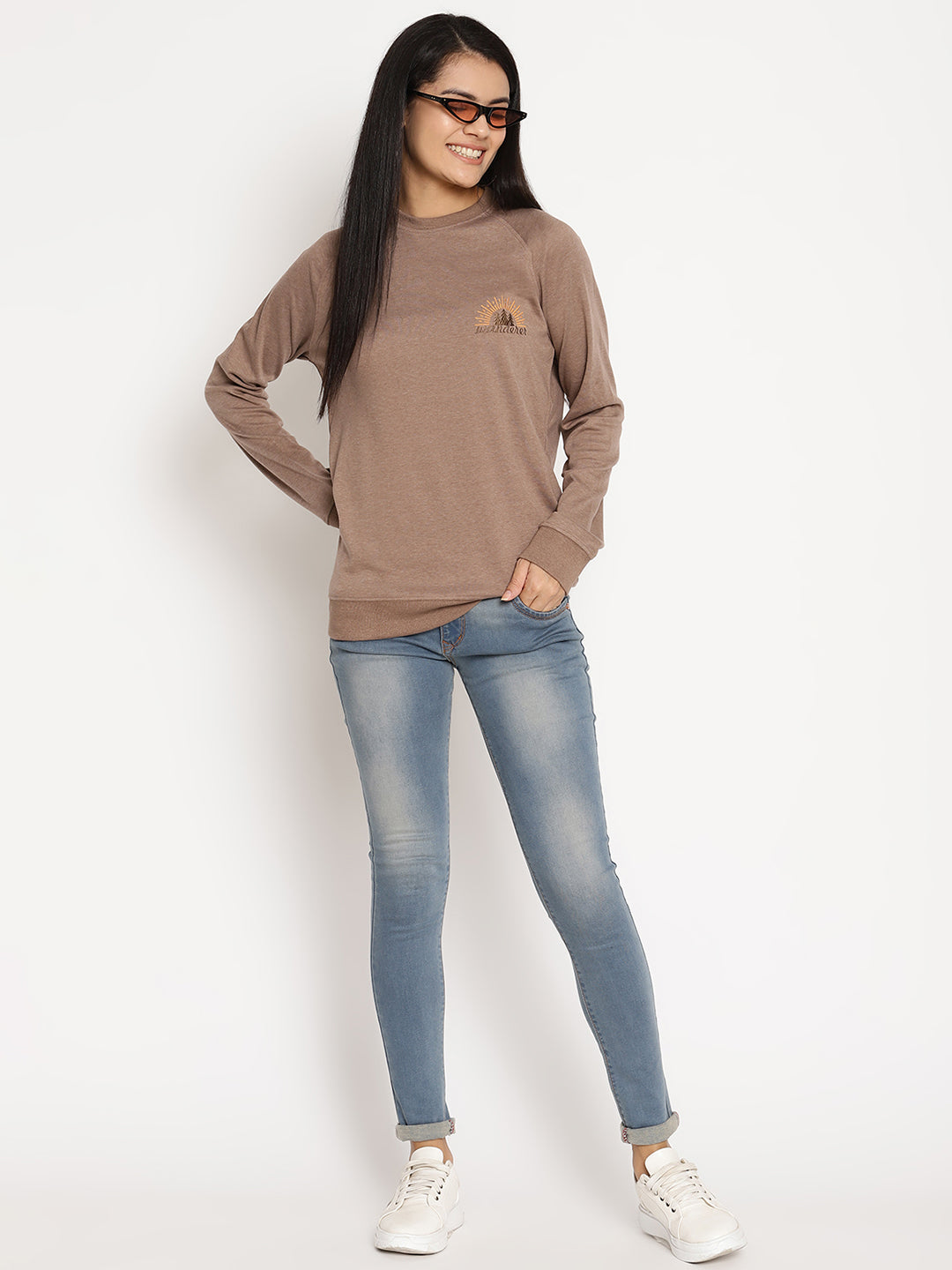 Women Wanderer Brown Solid Sweatshirt Wolfpack