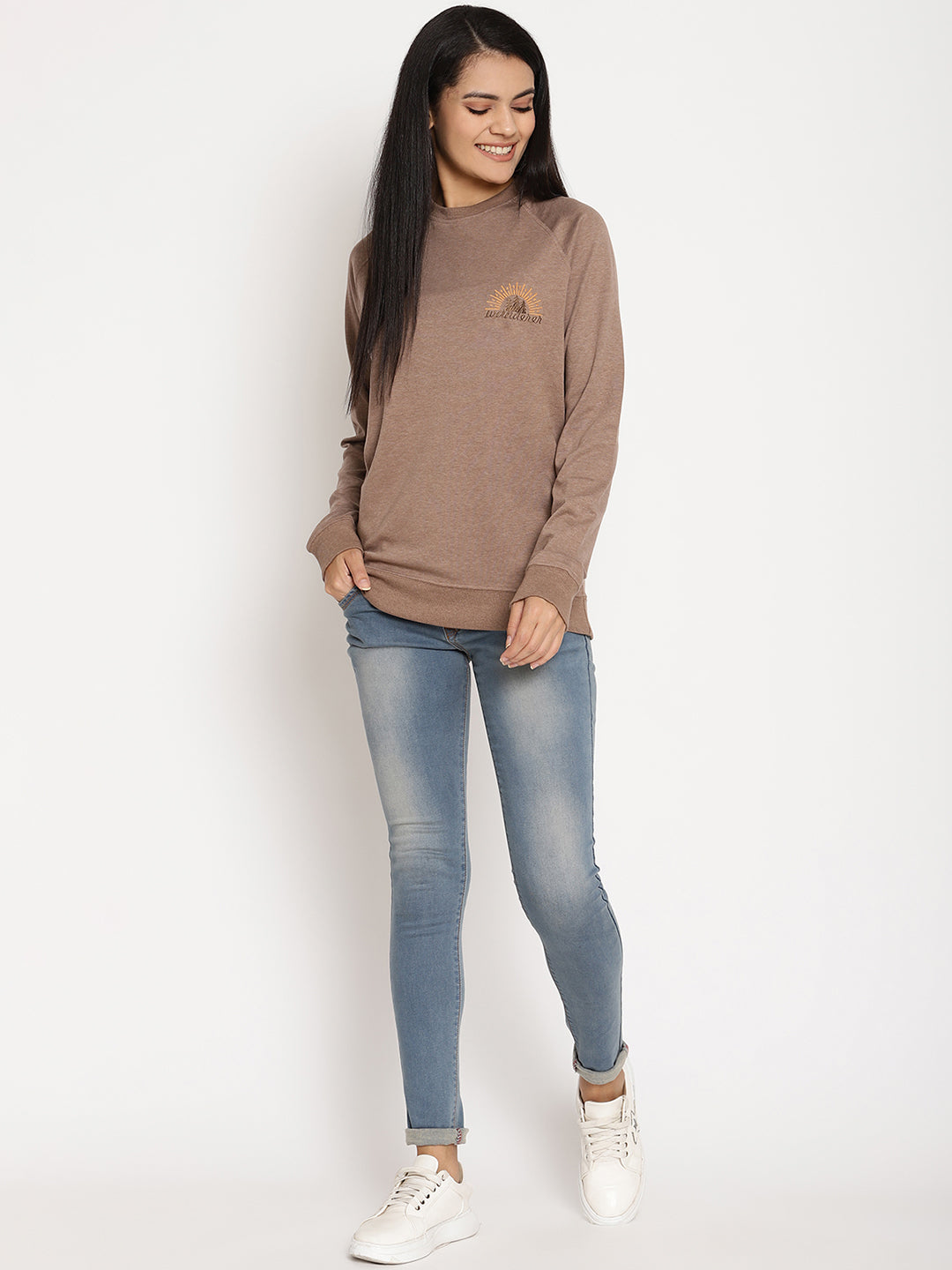 Women Wanderer Brown Solid Sweatshirt Wolfpack