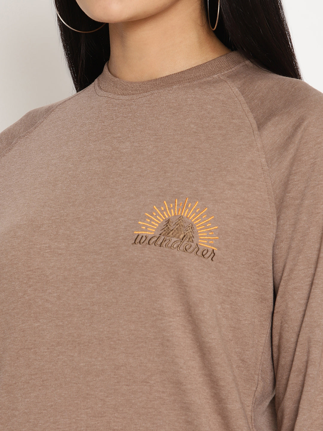 Women Wanderer Brown Solid Sweatshirt Wolfpack