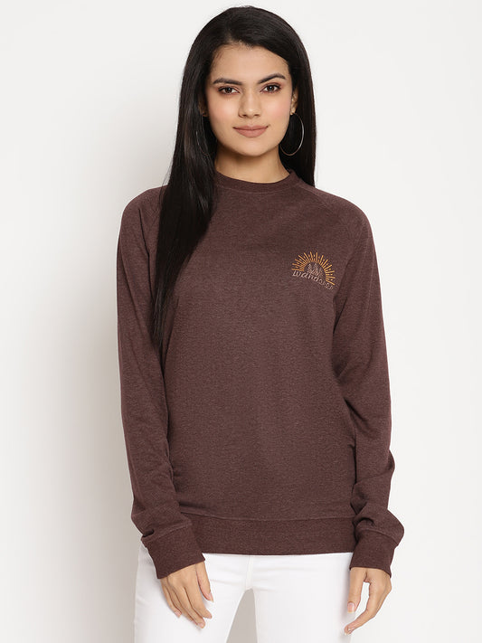 Women Wanderer Burgundy Solid Sweatshirt Wolfpack