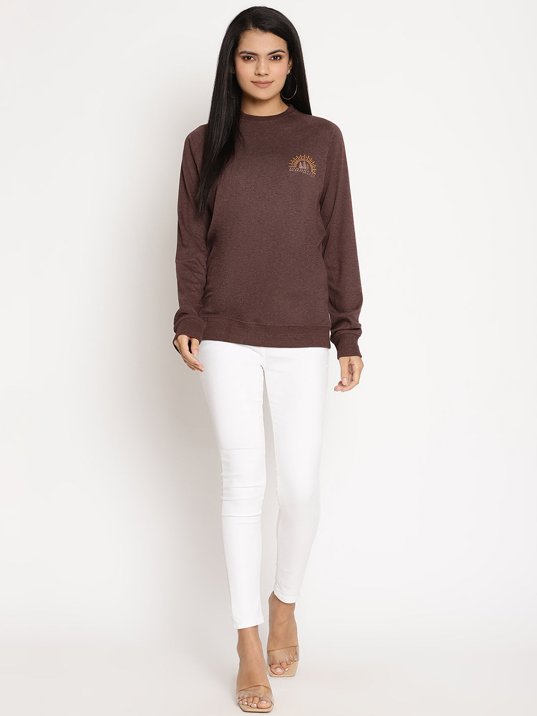 Women Wanderer Burgundy Solid Sweatshirt Wolfpack