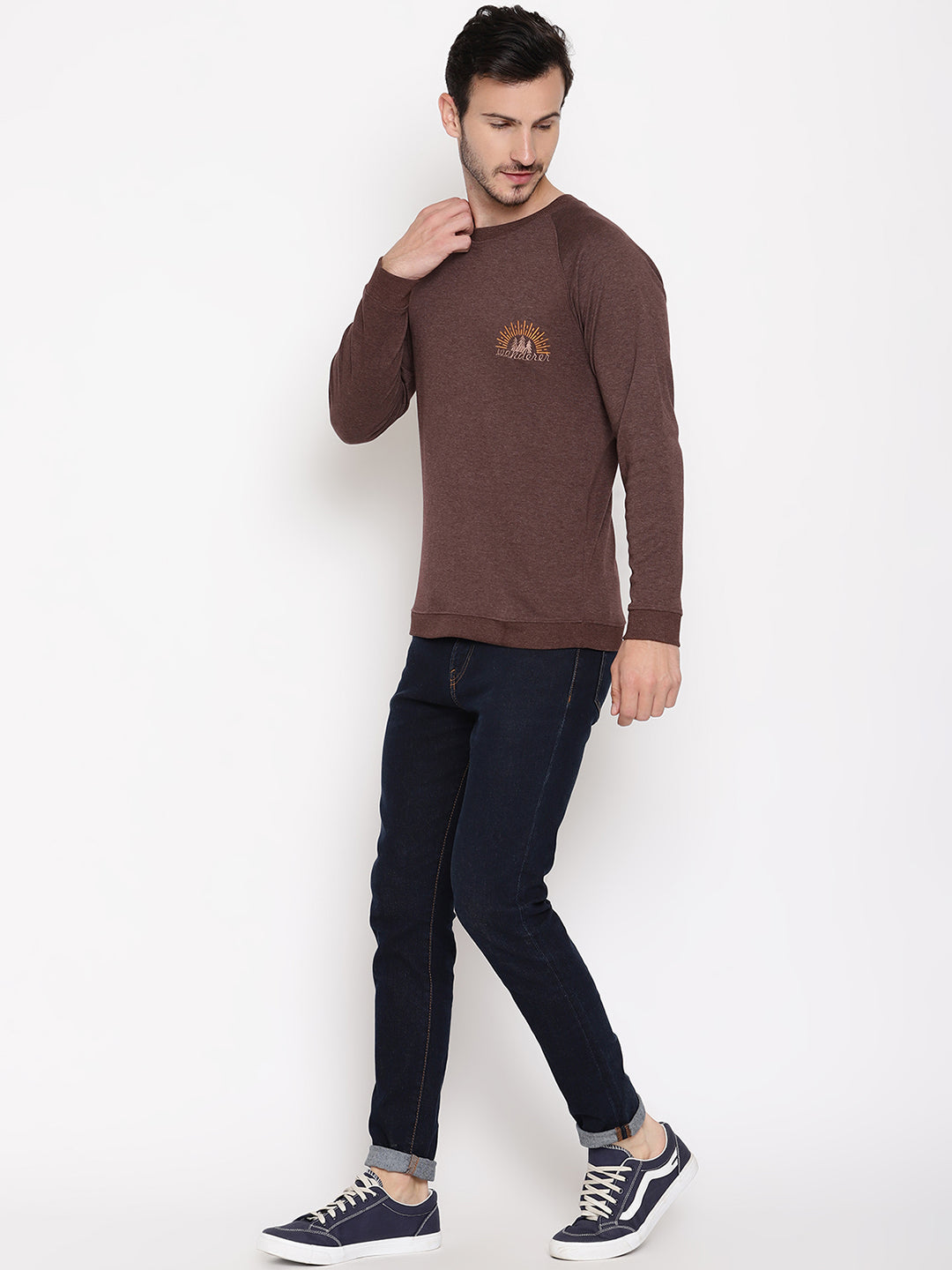 Wolfpack Men Wanderer Burgundy Solid Sweatshirt