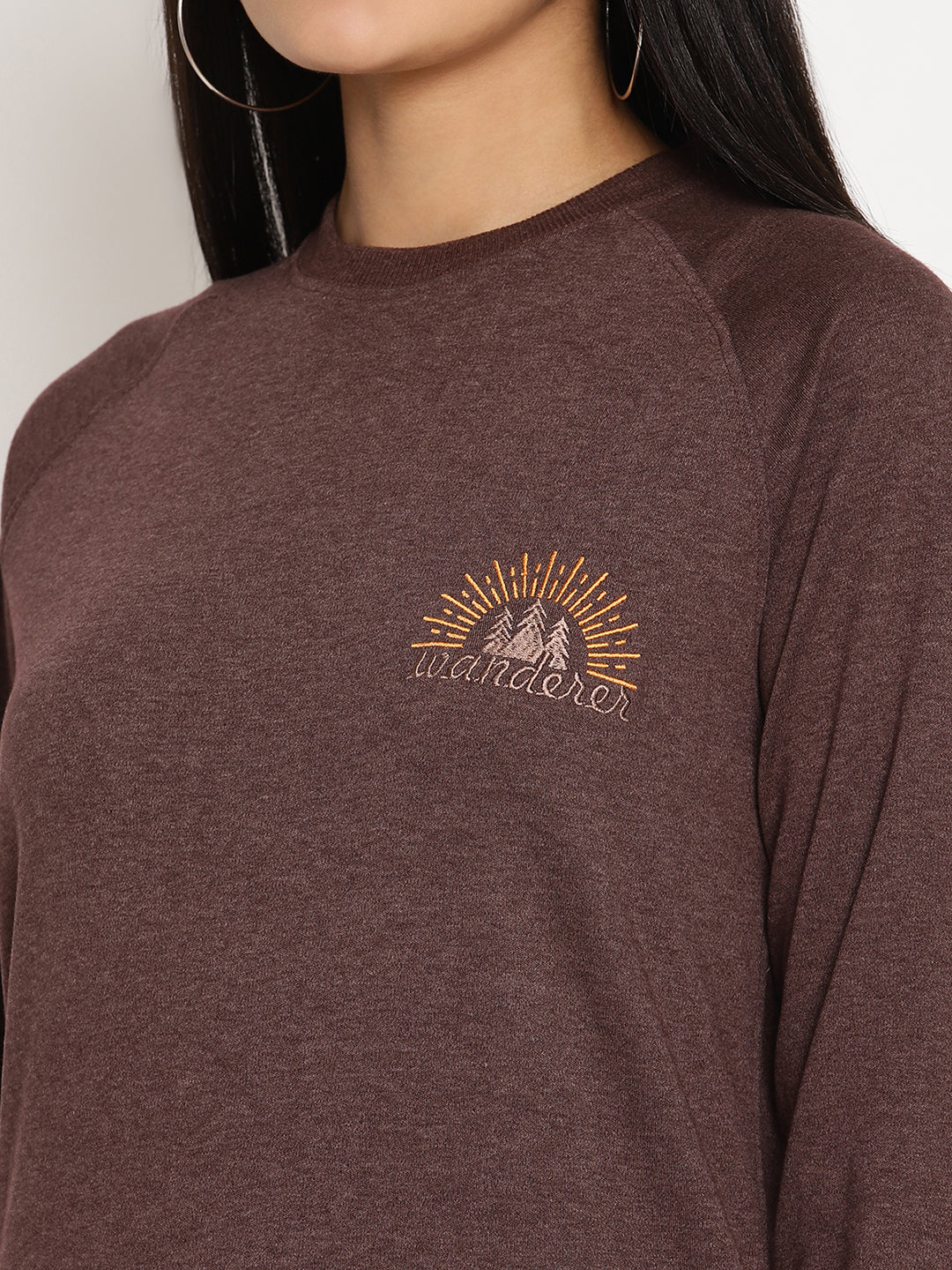 Women Wanderer Burgundy Solid Sweatshirt Wolfpack